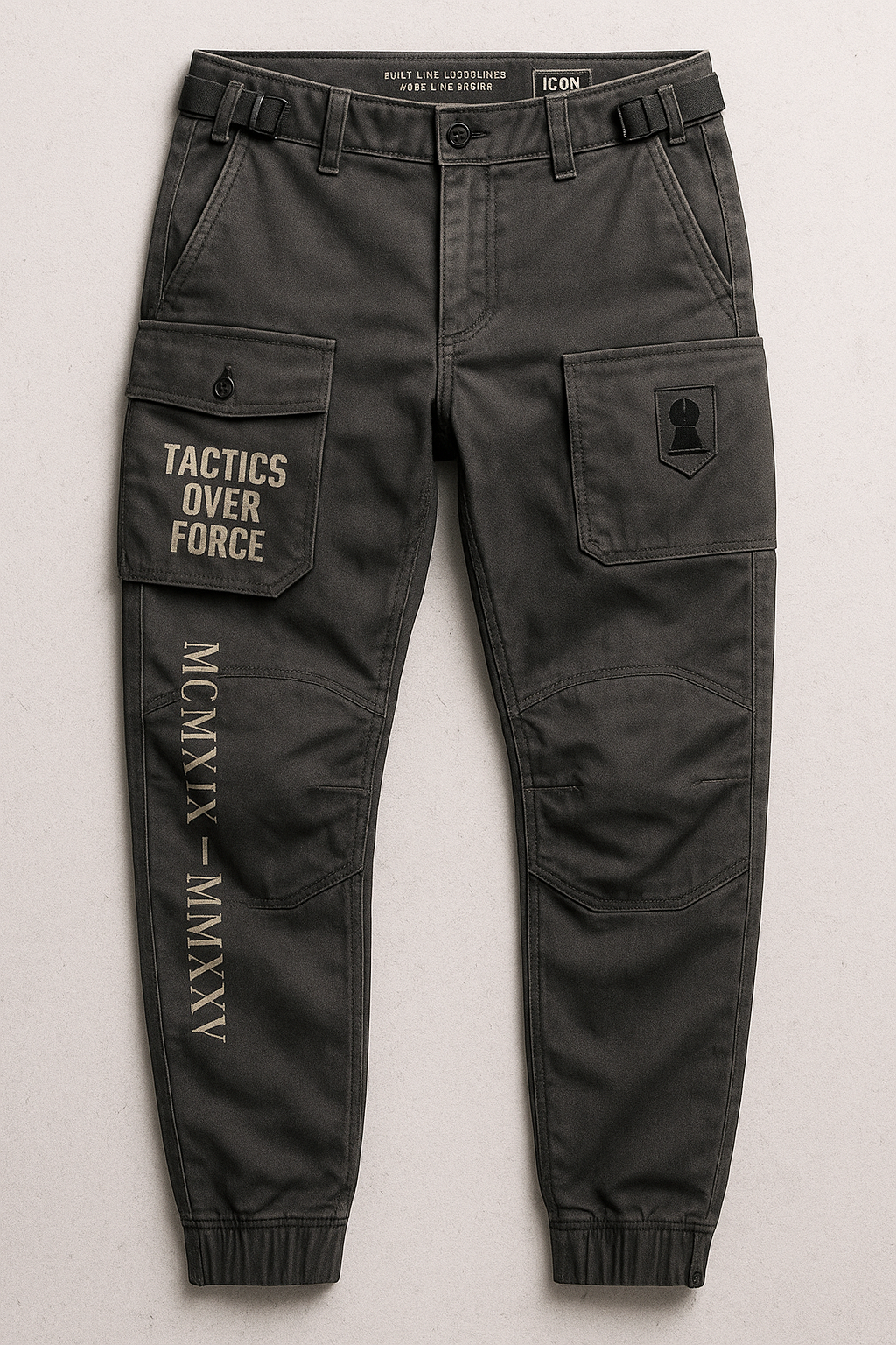 Washed black tactical icon cargo pants